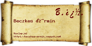 Beczkes Ármin névjegykártya